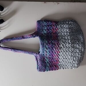 Multicolor Crochet Tote Bag Hand Crafted
